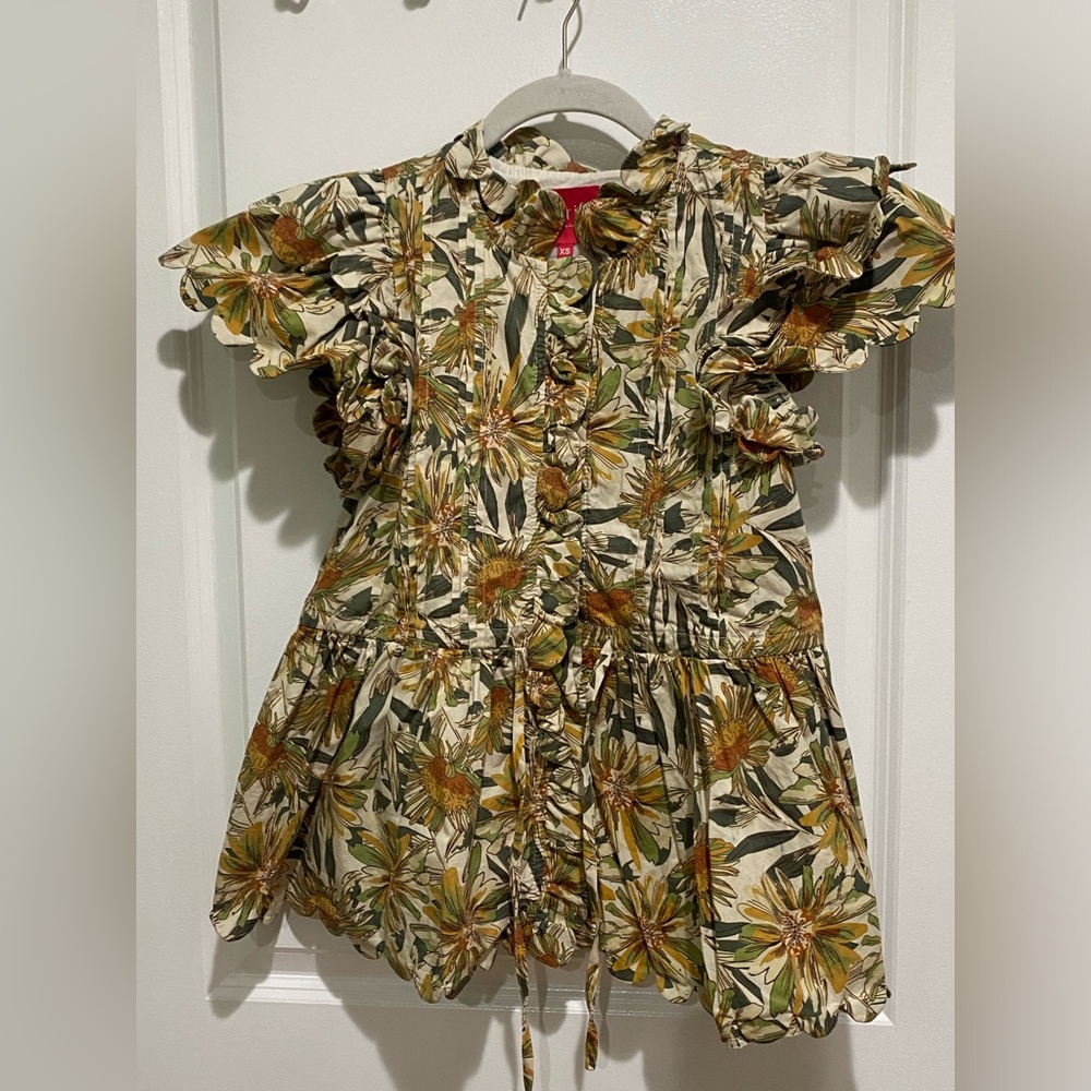 Sunflower block-print top from the Marie by Victoria Dunn